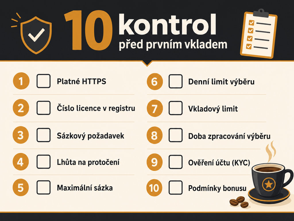 Deset kontrol před prvním vkladem do online casina